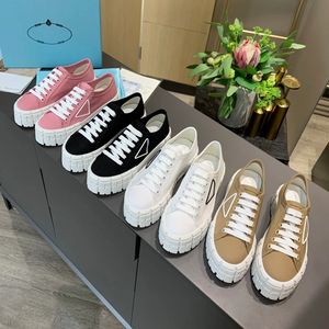 Designer Sneakers Gabardine Nylon Casual Shoes Brand Wheel Trainers Luxury Canvas Sneaker Fashion Platform Solid Heighten Shoe 35-41