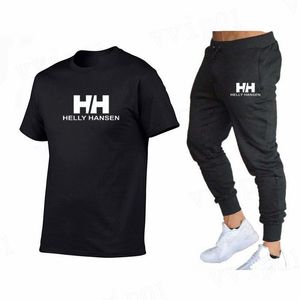 helly hansen t-shirts tracksuits women men designer tshirt letter print fashion short sleeved suits mens streetwear tshirts cotton polos clothing big size S-3XL
