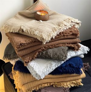 Coprisedie Coperta con nappe pieghettate a sei colori Scialle in cotone Coperta per aria condizionata Coperta per pausa pranzo