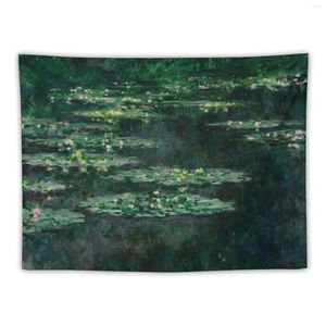 Гобелены Клод Моне - Водяные лилии Темно-зеленый гобелен Украшения для спальни Декоративные настенные фрески