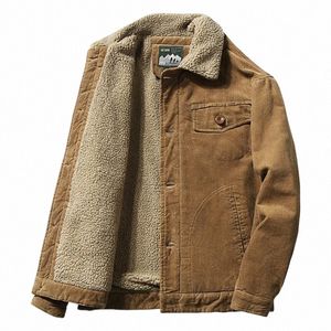 coreano Fi di alta qualità caldo casual Parka giacche da uomo inverno Plus Veet giacca di velluto a coste utensili tinta unita Cott Jacket u6Be #