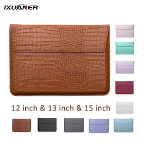 Laptop Case Ryggsäckväska för MacBook Air 13 Fall 11 12 15 Pro 13.3 15.4 Retina Unisex Sleeve Envelope Fundas Pu Leather Notebook Pouch 24328