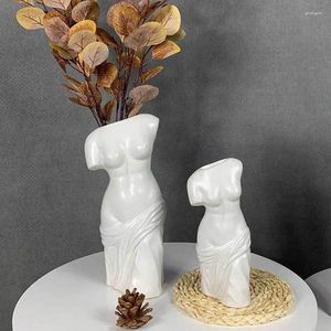 Vasos cerâmica mulher corpo vaso nu feminino escultura flor vaso arranjo recipiente casa sala de estar decoração artesanato