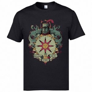 Chegada nova Homens Tops Tees Dark Souls Normal T Camisas 100% Cott Tecido Manga Curta Camisa T Camisa Em Torno Do Pescoço Do Vintage Jogo I29l #