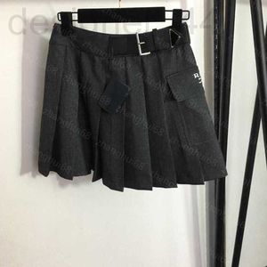 Spódnice projektant 23SS damski odzież po stronie drukowanej kieszeni ozdobiony bewaist plisowany krótka spódnica wysokiej jakości ubrania A1 SR4N