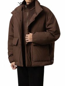 fiable High-End Down Coat Men's Winter New Coats Thickened Warm Down Jackets Lg Sleeve Solid Color Down Jacket Coat M0Ly#