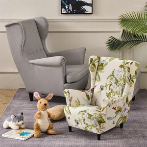 Chair Covers Floral Printed Wing Cover Nordic Kids Size Armchair Slipcover Elastic Single Sofa Stretch Living Room