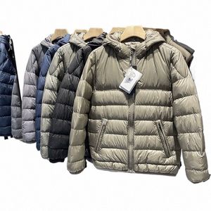 2023 Autumn and Winter New Men's Lightweight Down Jacket 90 White Duck Down Down Warm Medium tjock kort huva Casual Coat U0BJ#