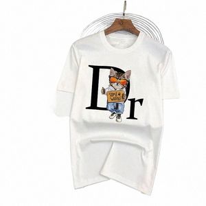 2023 Summer Cott Men's T-shirt Högkvalitativ man Skjorta Vintage Märke FI Casual Streetwear Kort ärm Män/kvinnor tee tops z7si#