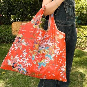 Storage Bags Shopping Bag Foldable Portable Handbag Large-capacity Eco-friendly Supermarket Women Shoulder Home Organization