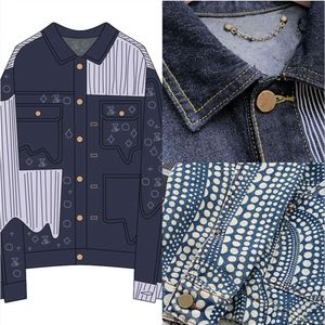 Fashion Designer Jacket Mens Denim Letter Print Pattern Jacket Loose Versatile Casual Men And Women Blue Vintage Jackets Size M-XXL FZ2403281