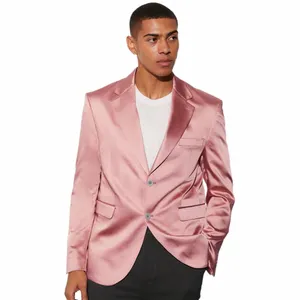 Manlig kostymjackor Mäns blazer Satin Single Breasted Suits For Men Blazers Luxury Designer Elegant Man Suit Formal Clothing Coat F1ZL#