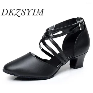 Dance Shoes DKZSYIM Latin For Women Ballroom Ladies Suede Soft Bottom Heels Salsa Modere Leather Customize 6-10CM