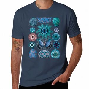 Ernst Haeckel Ascidiae Sea Squirts Blue T-shirt Korean Fi Eesthetic Clothes Plain Customizeds Fited T Shirts For Men P6V0#