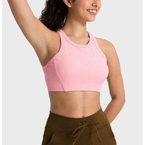 Lu Align Yoga Gym Tanks Fitness Damen Sport-BH Crop Top Outdoor Jogging Workout Gerippte Unterwäsche Weste Push-Up-BHs Damenbekleidung Top Lemon Sports 2024