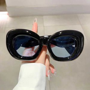 Sunglasses KAMMPT Inflatable Edge Square Sunglasses 2024 New Retro Solid Color Glasses Fashion Brand Designer Outdoor Womens Umbrella J240328