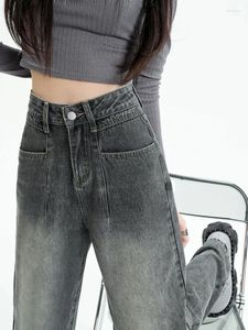 Women's Jeans 2024 Plus Size Straight Loose Wide Leg Retro Stretch Sexy Denim Sports Pants Street Fashion Harajuku