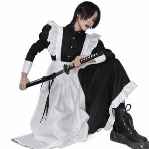 Strój pokojówki cosplay lolita set ubrania vintage mężczyźni kobiety japoński styl uroczy mundury kawaii kostium cosplay j4fj#