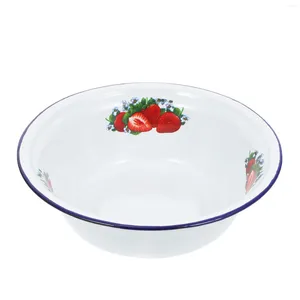 Dinnerware Sets Enamel Basin Container Pasta Metal Dessert Tableware Mixing Bowl Salad Miss Fruit