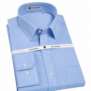 men's Classic Lg Sleeve N-Ir Shirts Single Patch Pocket Standard-fit Formal Busin Work Social Cott Basic Dr Shirt 85gm#