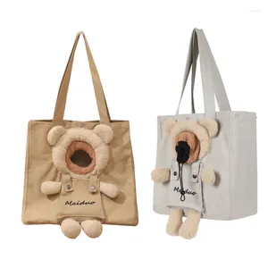 Cat Carriers Small Dog Tote Bag For Travel Pet Canvas Shoulder Large Capacity Go Out Lovely Wholesale