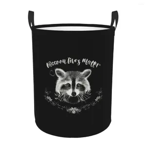 Çamaşır çantaları Raccoon Lives Matter Matter Iconic Sepet Katlanabilir Büyük Kapasiteli Giyim Depolama Depo Çöp Panda Racoon Bebek Sepeti