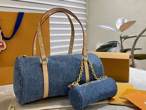 Denim vintage designer cruz corpo saco mulheres sacolas bolsa de viagem carryall velho flor underarm saco impressão bolsa mochila ouro hardware bolsa