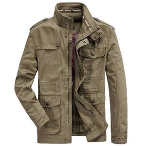 Herren Leder Kunstleder Neue Militärjacke Männer Frühling Herbst Baumwolle Outdoor Multi-Pocket Herren Jacken Mantel Lässig Männlich Chaqueta Hombre Plus Größe 7Xl 240330