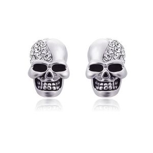 Stud Vintage Personalizado Cristal Skl Brincos Para Mulheres Homens Punk Gold Sier Rose Brinco Halloween Jóias Presente Gota Entrega Dhulf