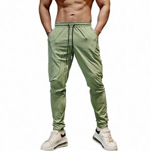 Pencil Pants Mens Gym swobodne spodnie dresowe wędkowanie oddychające szybkie suszące lodowe jedwabne sportowe sportowe trening joggingowy x3j1#