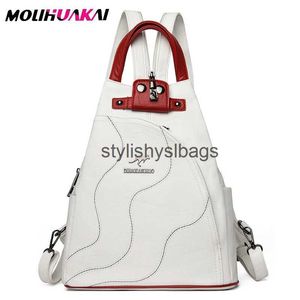 Mochila estilo sacos de ombro mulheres mochilas de couro zíper feminino saco de peito sac a dos viagem back pack senhoras bagpack mochilas escola para adolescentes h240328