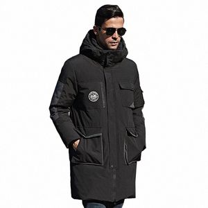 Roupas de marca Homens Jaqueta Lg Casaco de Inverno Casual Quente Parkas Engrossar Com Capuz À Prova D 'Água Poliéster Neve Outerwear O0co #