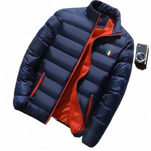 Winter Coat Men's Fi Stand Collar Men's Coat Outdoor Cam Men's Solid Thicked Jacket Coat Parka T2OG#