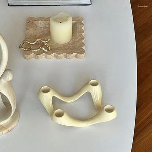 Candle Holders Ceramic Luxury Candles Centre Modern Candelabro Small Candlestick Winter Wedding Porta Candele Decorative Items For Home