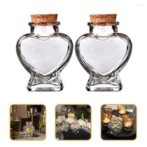 Vases 2 Pcs Wishing Bottle Mini Jar Birthday Gifts DIY Transparent Jars Candy Glass Containers Corked Bride Bell With Base