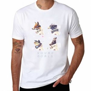 New Star Team - Squad Goals T-Shirt Coreano Fi Anime Roupas Tops Camisa de Impressão Animal para Meninos Branco Simples Camisetas Homens S5Kg #