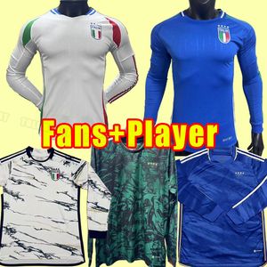 Мужские спортивные костюмы с длинным рукавом 2023 Италия футбольные майки Maglie Da Calcio Totti Verratti Chiesa Italia 23 24 футбольные рубашки T Lorenzo Home Away 2024 Fan