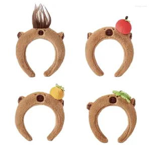 Hårklipp Cartoon pannband Capybara Band Tillbehör Stylish Headwear HeadBness Hoop Plush Material för kvinna 124A