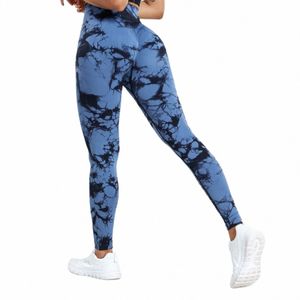 chrleisure Tie Dye Yoga Pant Seaml Fitn Legging for Women High Waist Butt Lifting Workout Tight Elastic Slim Gym Wear z3H3#