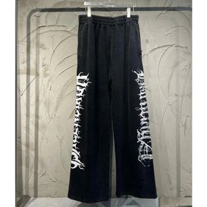 Męskie spodnie plus rozmiar haftowane i drukowane w stylu polarnym zużycie letnie z ulicą czyste bawełniane 1FR Dostawa odzież Othy0