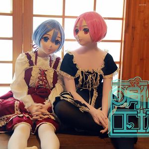 Forniture per feste (MO6242) Mezza maschera in resina femminile fatta a mano di qualità eccellente Cosplay AdultKid Ram Rem Kigurumi Crossdresser Doll