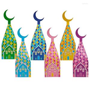 Present Wrap 60 Piece Ramadan Eid Boxes Moon Treat Box Paper Decorative Supplies for Festival Holiday s Candy Bag