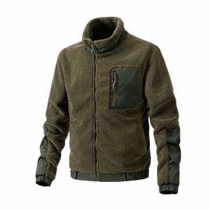 Fi Men's Fleece Thick Winter Jacket Full Zip Up Pocket Work Autdoor Streetwear Warm Collar Coat Jackets Man Closhings T6Ga＃