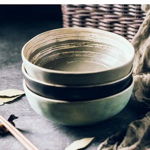 Миски, японская керамическая миска для рамэна, креативная ретро нестандартная посуда, бытовая персонализированная посуда для супа, кухни, обеденного бара