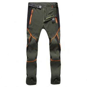 hiking Windproof Outdoor Trousers Men Summer Hiking Wear-Resistant Water Spl Preventi Quick Dry Uv Proof Elastic Pants 923K#