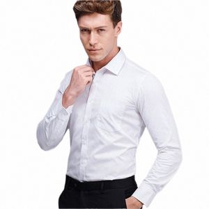 Macrosea Classic Style Solid Color Turn-Down Collar Men's Office Formella skjortor Herrens högkvalitativa butiksvarumärken 75Z3#