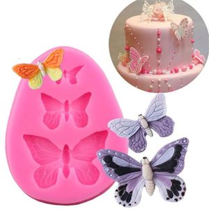 Schmetterlingsform Silikon Backzubehör 3D DIY Zuckerfertigkeit Schokoladenschneider Form Fondant Kuchen Dekorieren Werkzeug 3 Farben