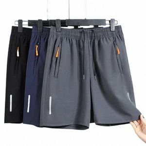 Eis-Seiden-Shorts, schnell trocknend, atmungsaktiv, für Herren, Sommer, dünn, groß, Sport, Laufen, Schweißableitung, hygroskopisch, beiläufig, lose Capris, Strand r3bM #