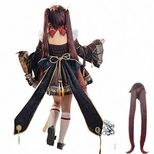 لعبة Genshin Impact Hutao Cosplay Hu Tao Costume Lense Halen Maid Costume Christmas Dr. Secd Creati Play K3du#