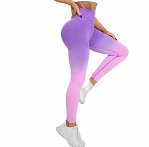 Kvinnor Fitn Print Legging High midjeträning Fitn Jogging Running Leggings Gym Tights Stretch Sportswear Yoga Pants T65J#